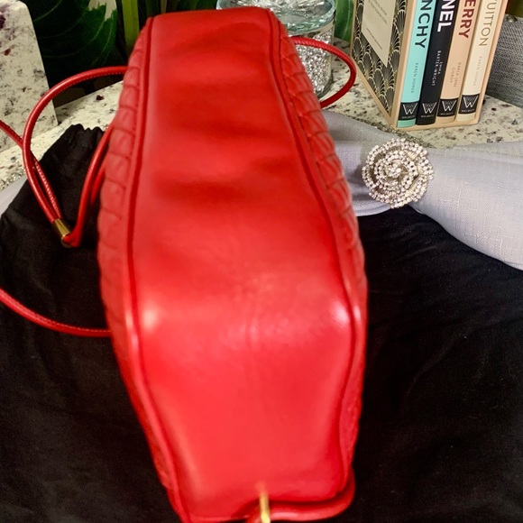 Yves Saint Laurent YSL Logo Vintage Camera Bag Crossbody Designer Luxury Red - Picture 12 of 13